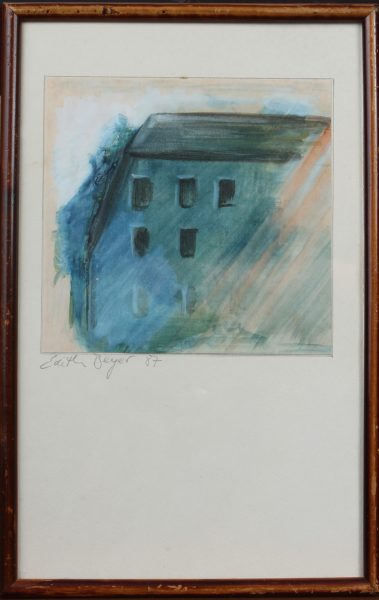 Das blaue Haus, Wasserfarben auf Papier, 1987